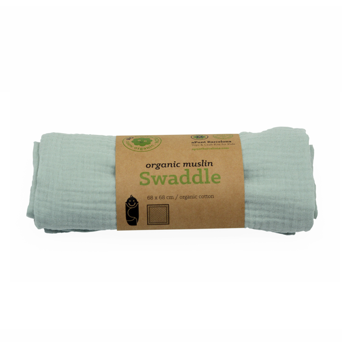 aPuntBarcelona (c) cuddle organic cotton muslin swaddle ocean The